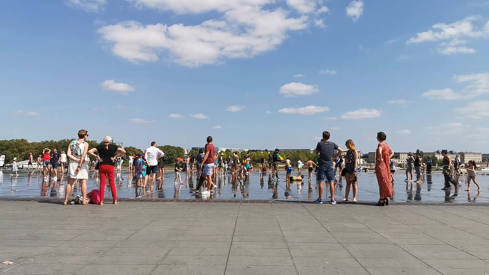 Family areas at Miroir d'eau Bordeaux — family travel photo