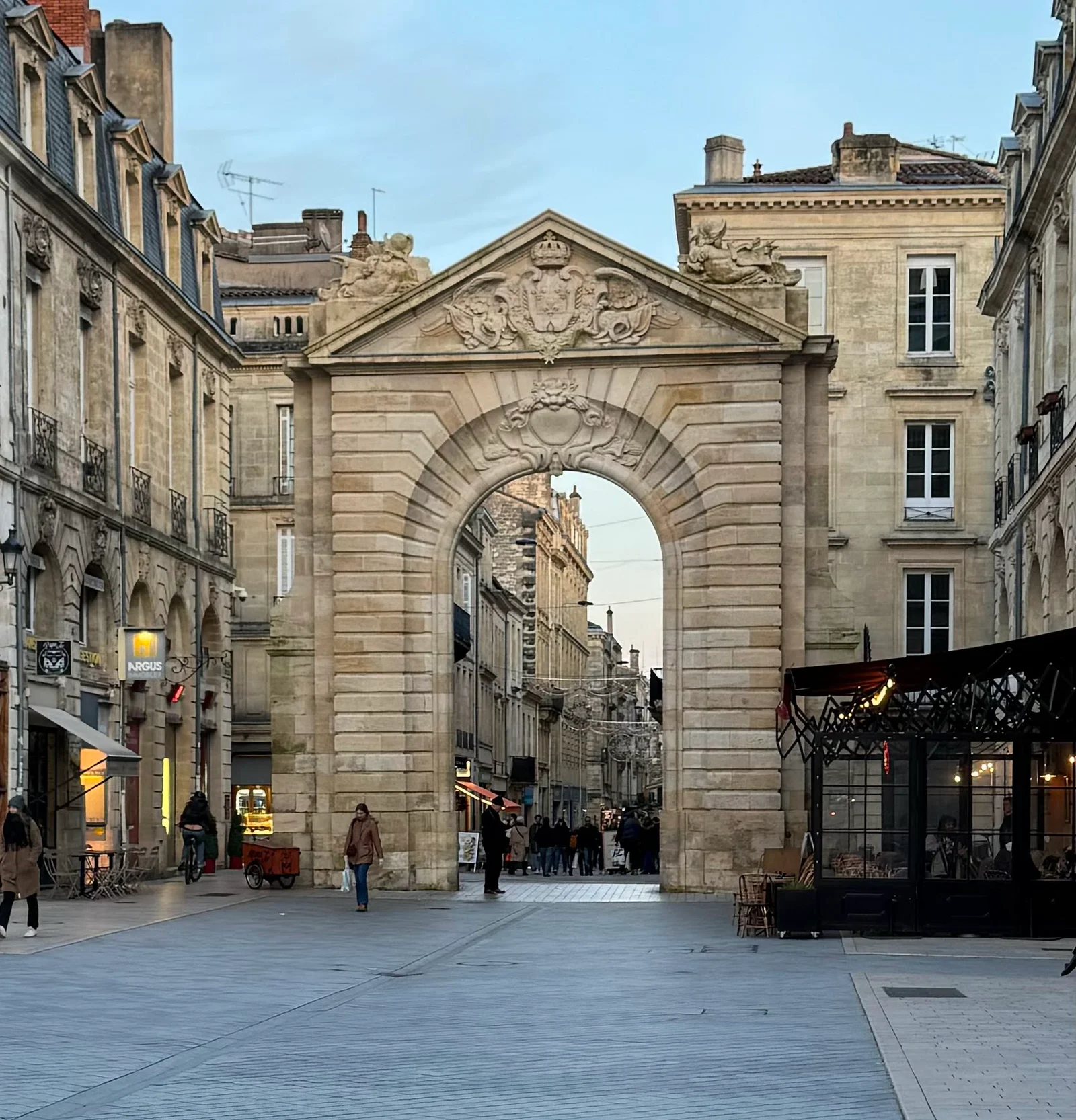 Outdoor views at Porte Dijeaux Bordeaux — family travel photo