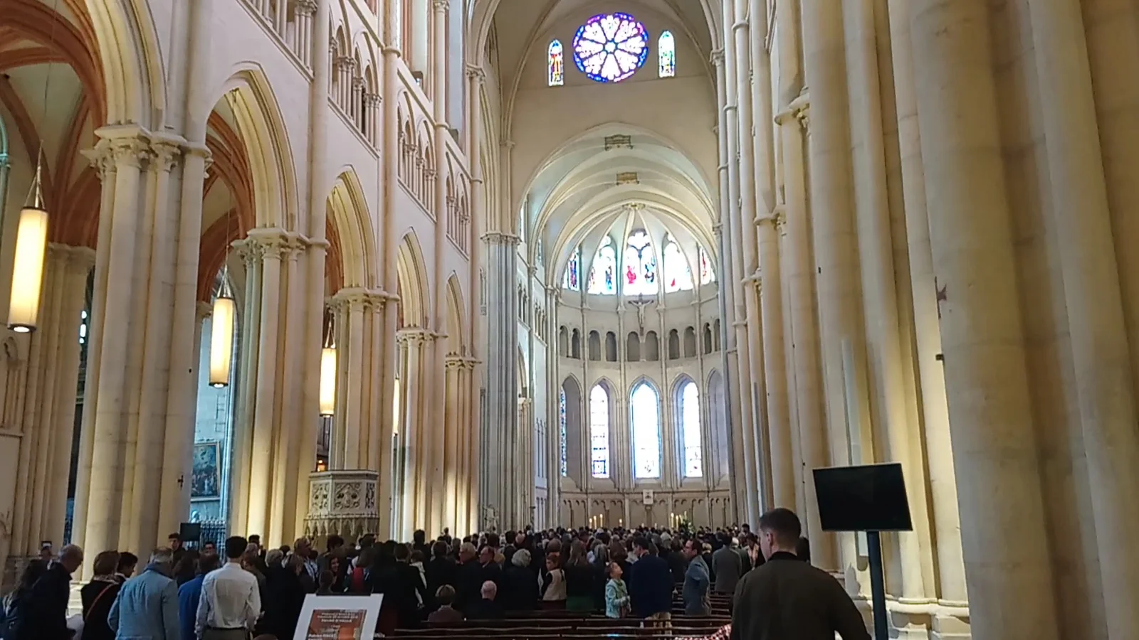 Family areas at Cathédrale Saint-Jean-Baptiste Lyon — family travel photo