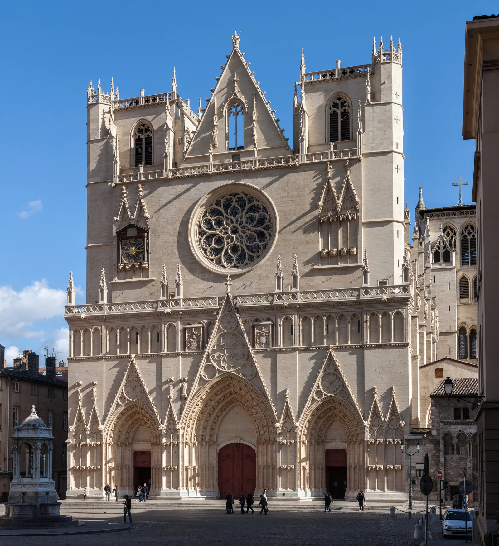 Outdoor views at Cathédrale Saint-Jean-Baptiste Lyon — family travel photo