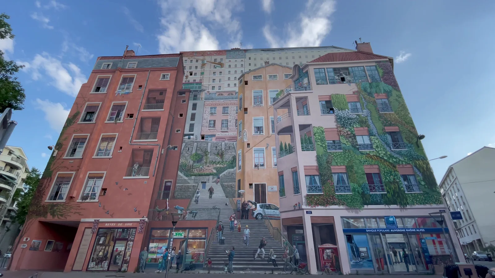 Family areas at Mur des Canuts Lyon — family travel photo