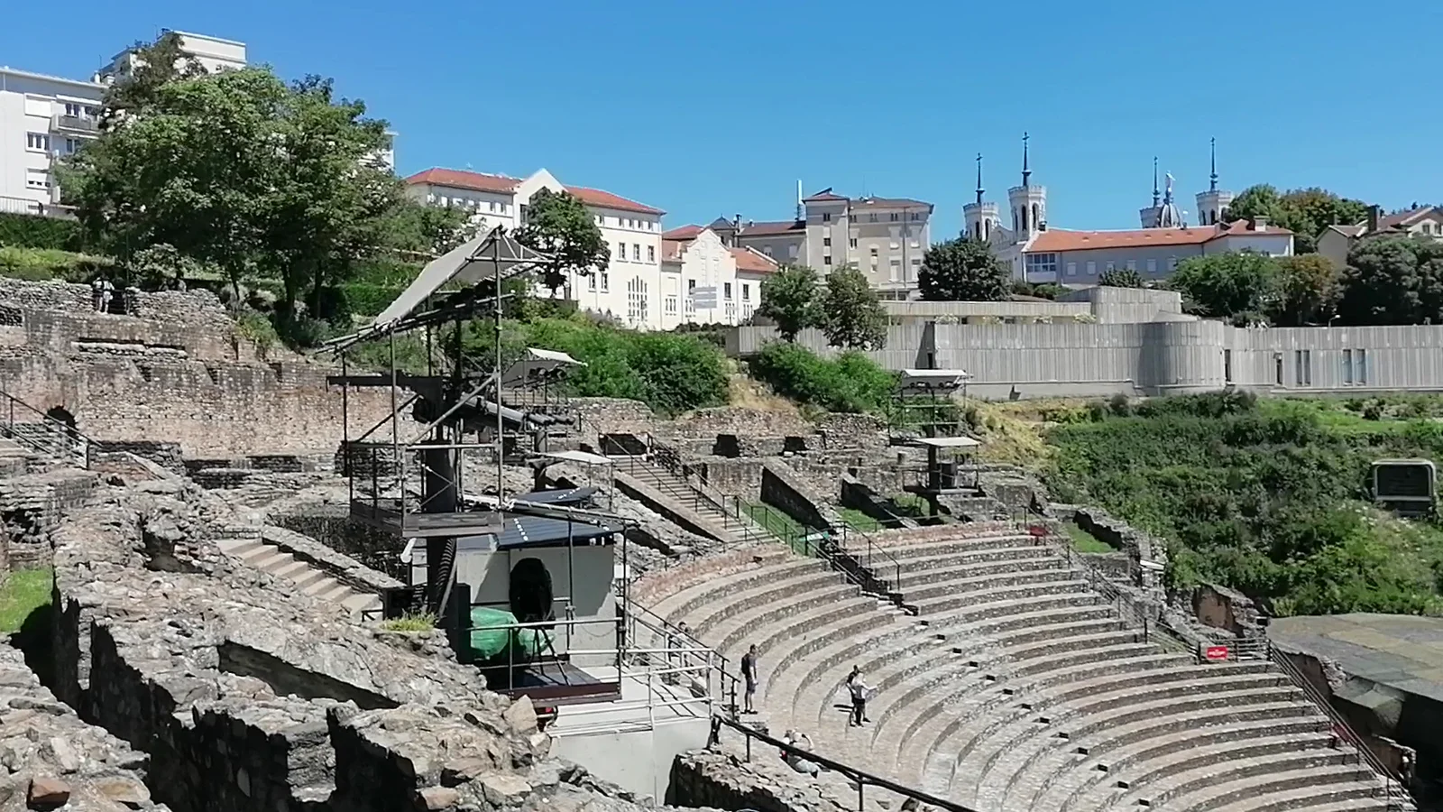 Family areas at Théâtre Gallo Romain Lyon — family travel photo