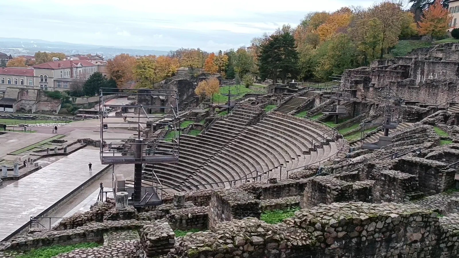 Outdoor views at Gallo-Roman Museum of Lyon-Fourvière Lyon — family travel photo