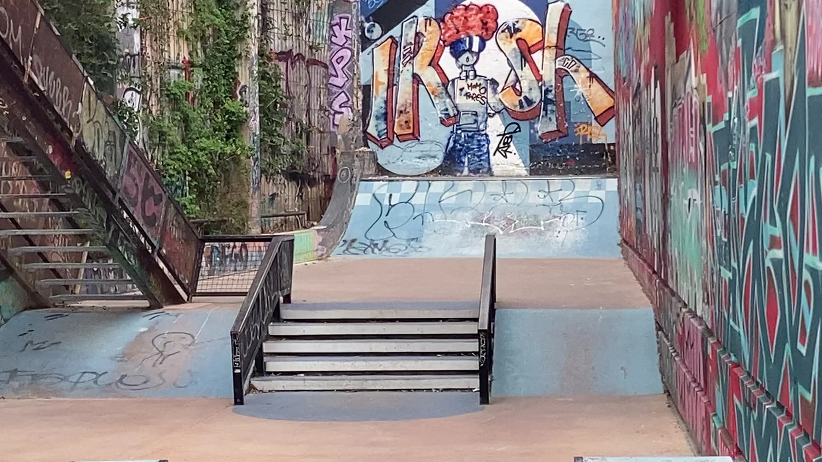 Family areas at Skatepark La Friche Marseille — family travel photo
