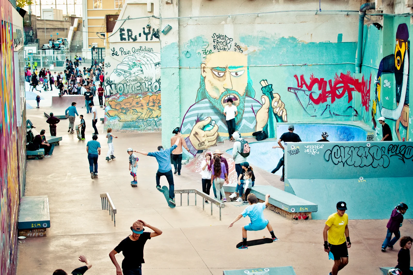 Outdoor views at Skatepark La Friche Marseille — family travel photo