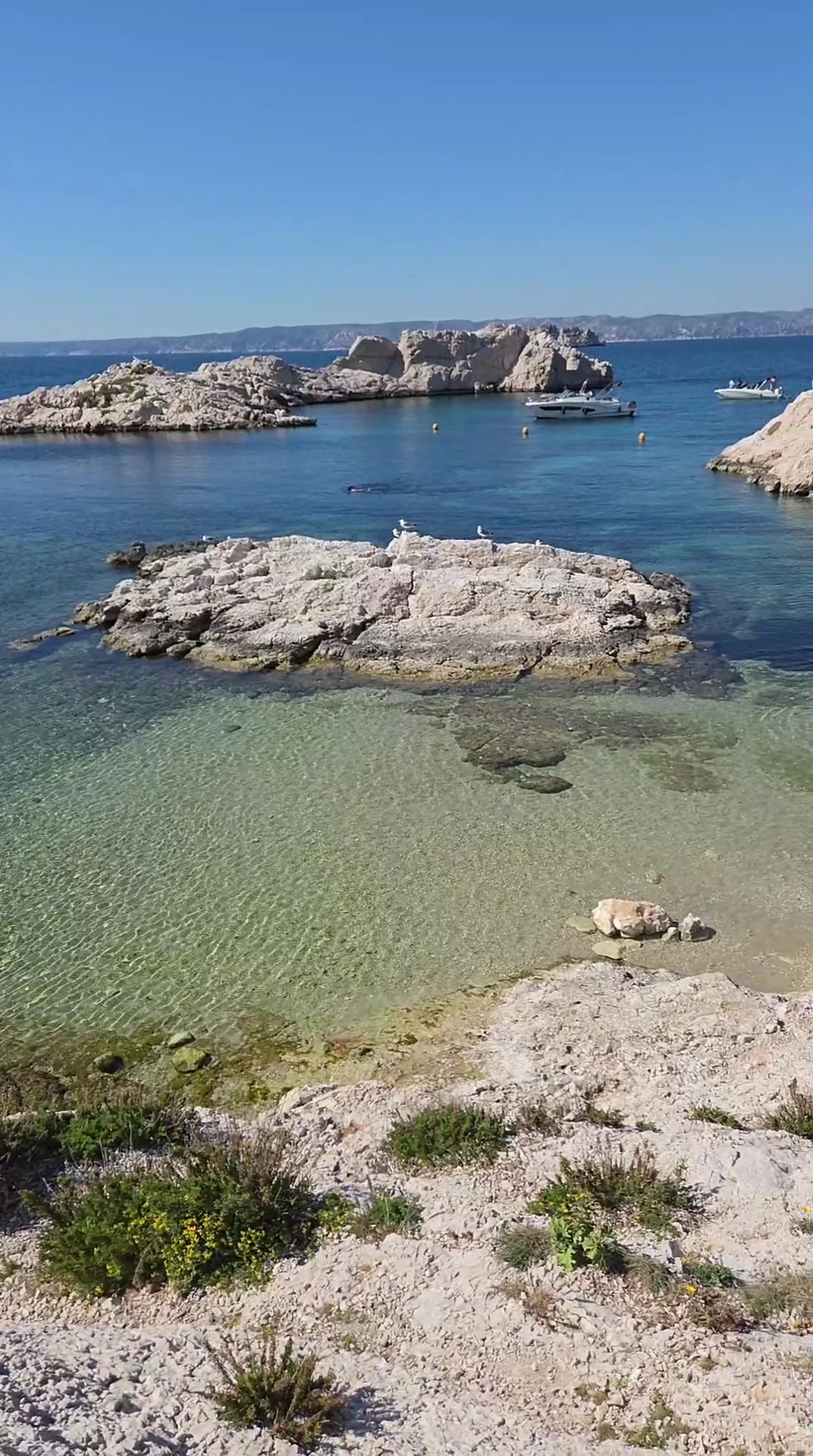 Family areas at Calanque de la crine Marseille — family travel photo