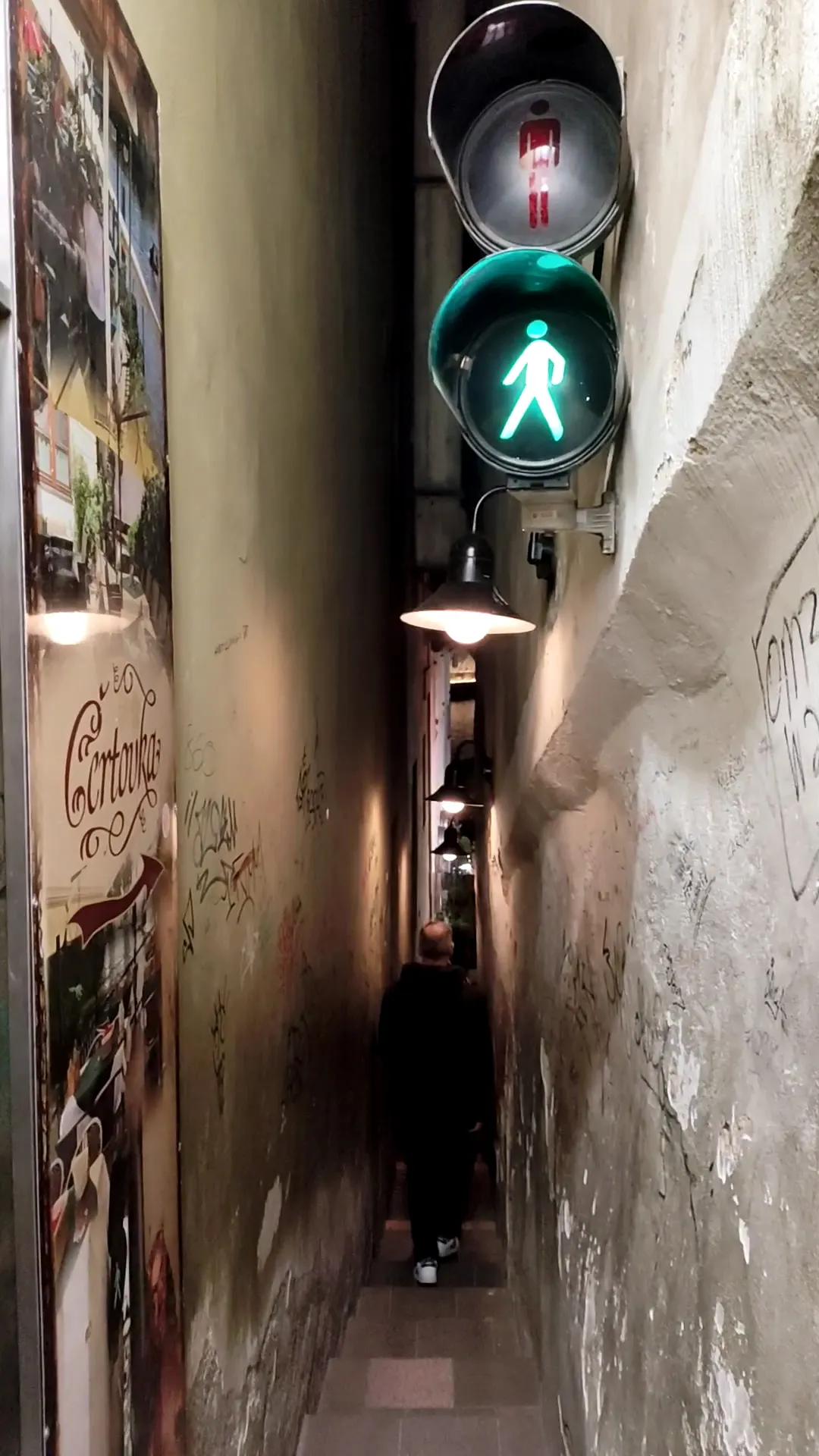 Interior at Prague's narrowest alley Prague — travel photo