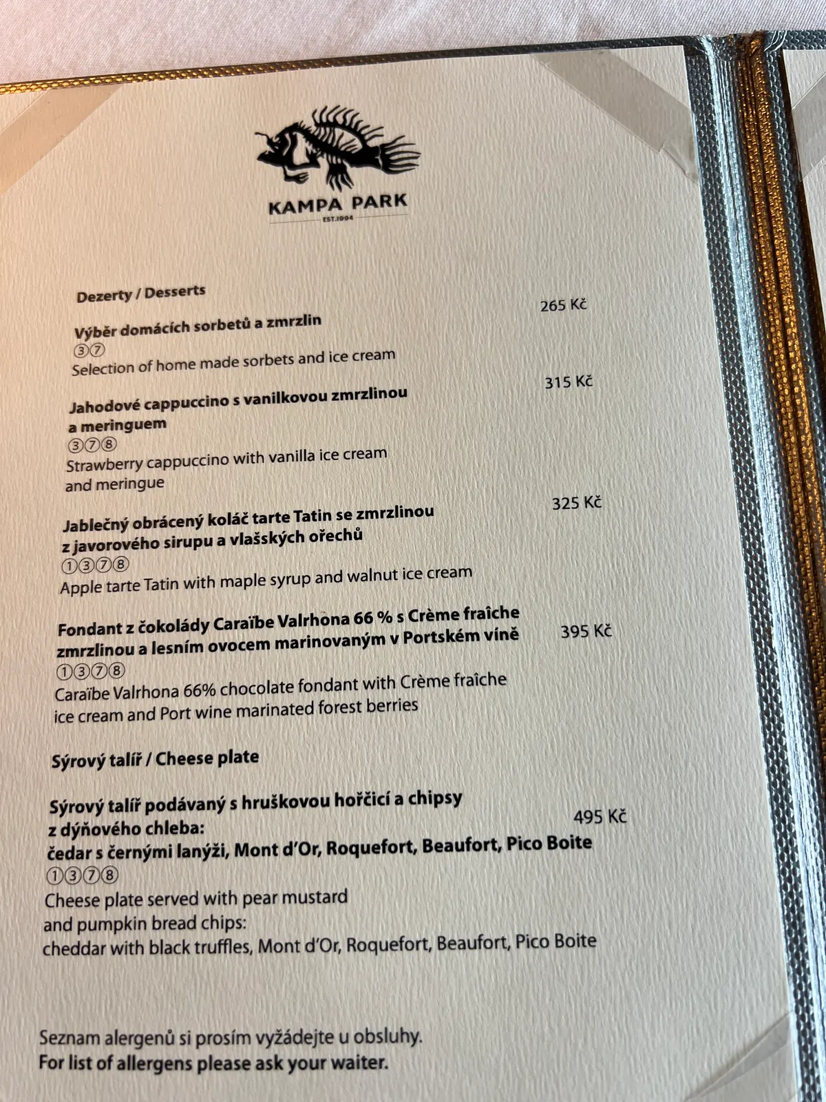Details at Kampa Park Restaurant Prague — travel photo
