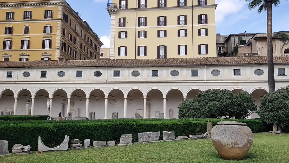 Interior at National Roman Museum, Baths of Diocletian Rome — travel photo