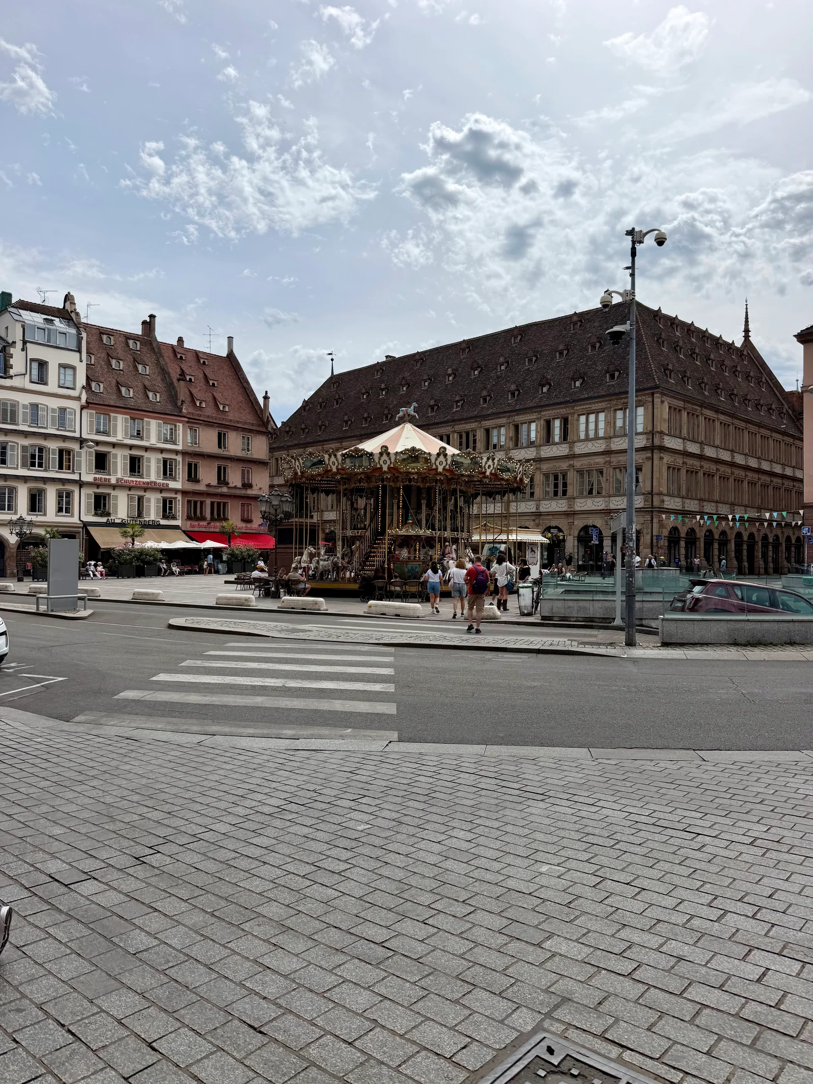 Kids activities at Place Gutenberg Strasbourg — family travel photo