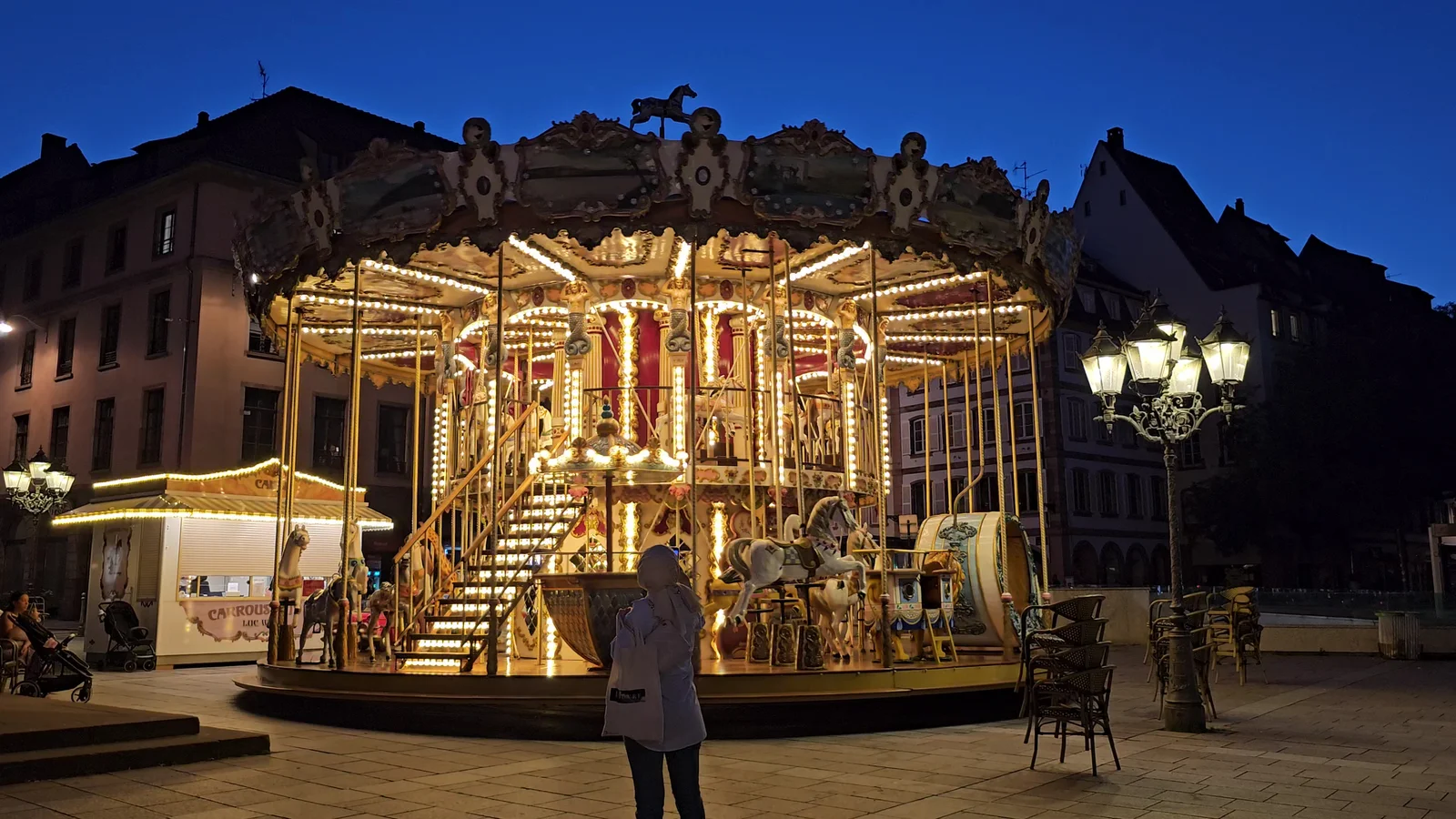 Outdoor views at Place Gutenberg Strasbourg — family travel photo