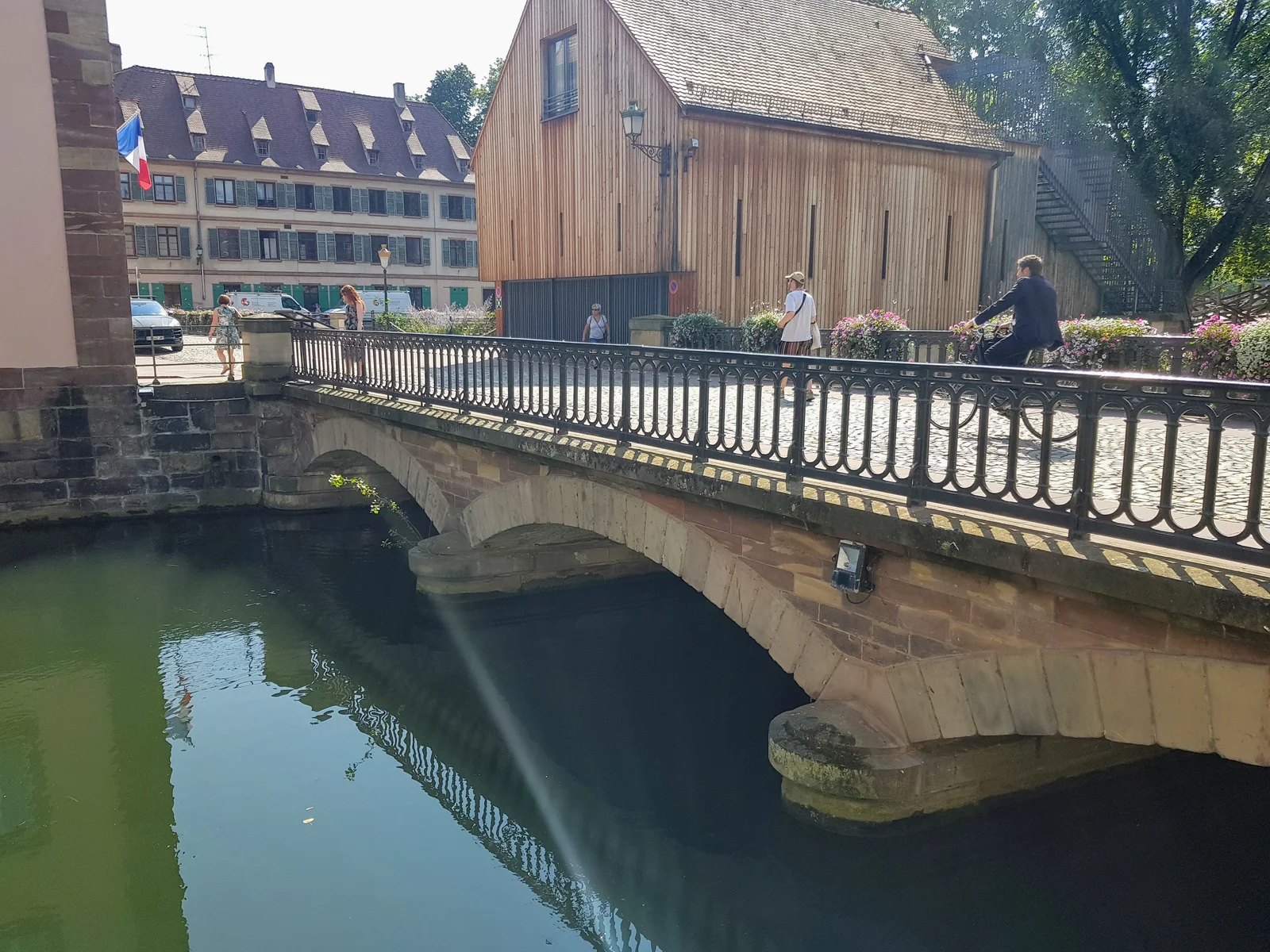 Interactive zones at Pont du Faisan Strasbourg — family travel photo