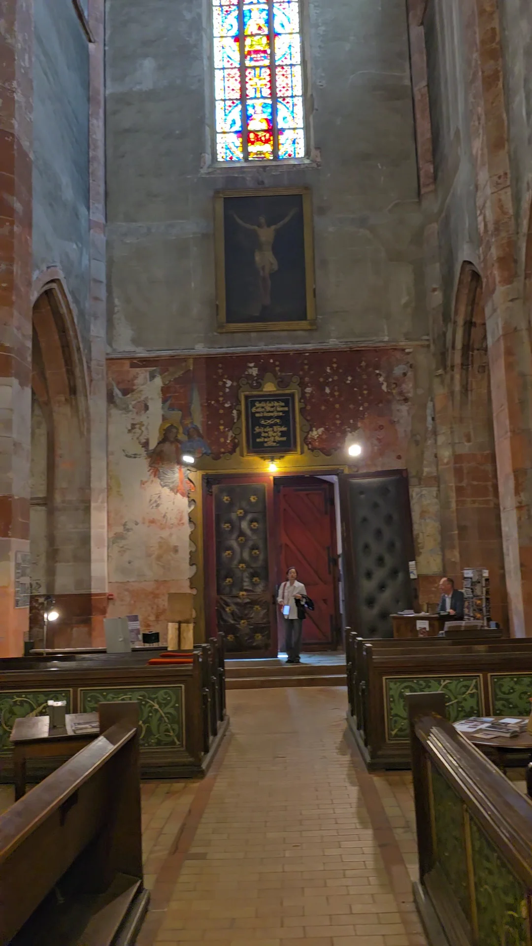 Family areas at Église Saint-Pierre-le-Jeune Strasbourg — family travel photo