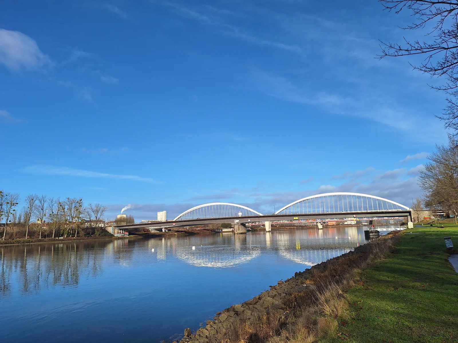 Family areas at Passerelle des Deux Rives Strasbourg — family travel photo