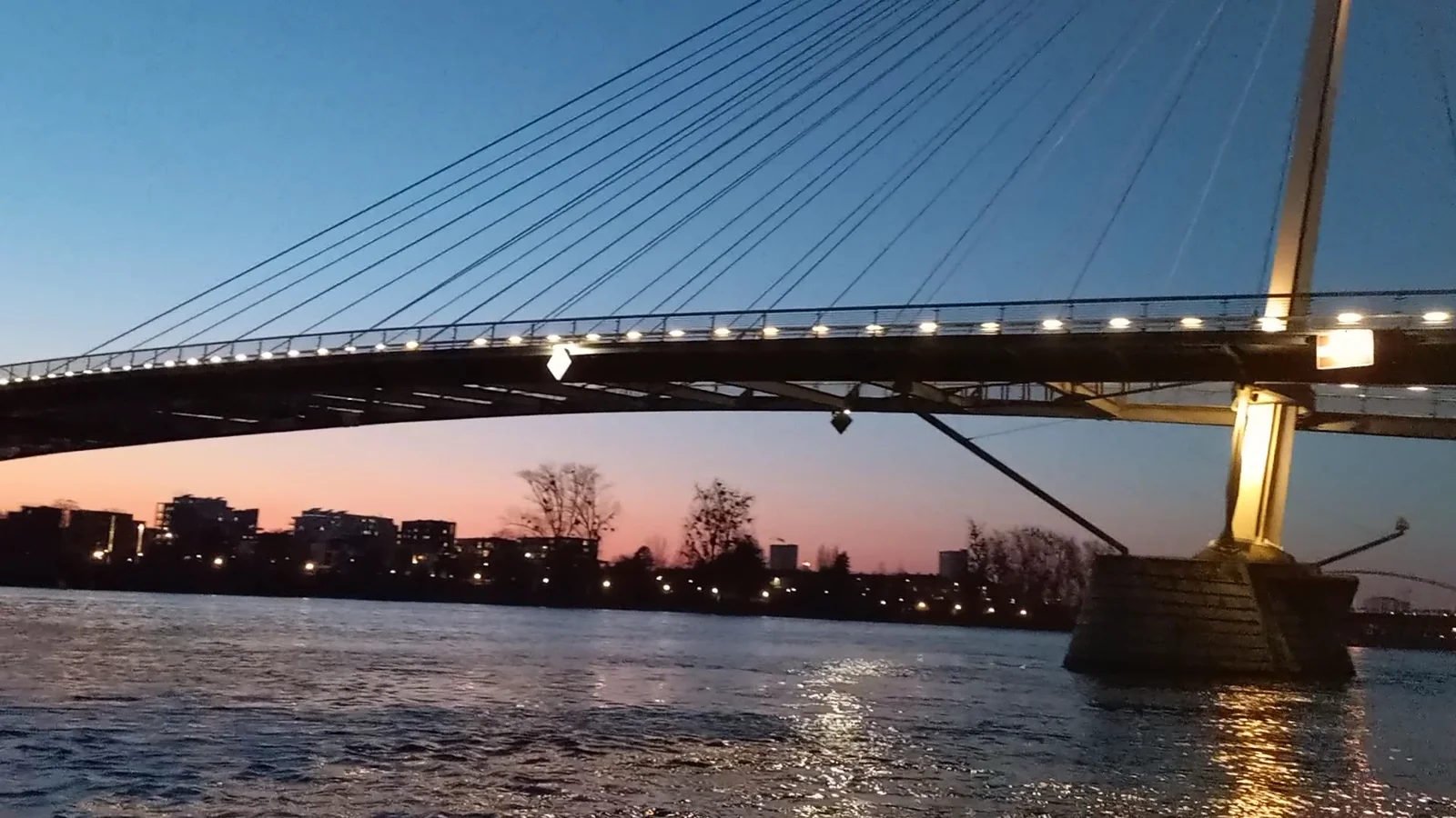 Outdoor views at Passerelle des Deux Rives Strasbourg — family travel photo